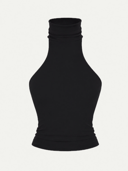 TOP COL ROULÉ NOIR